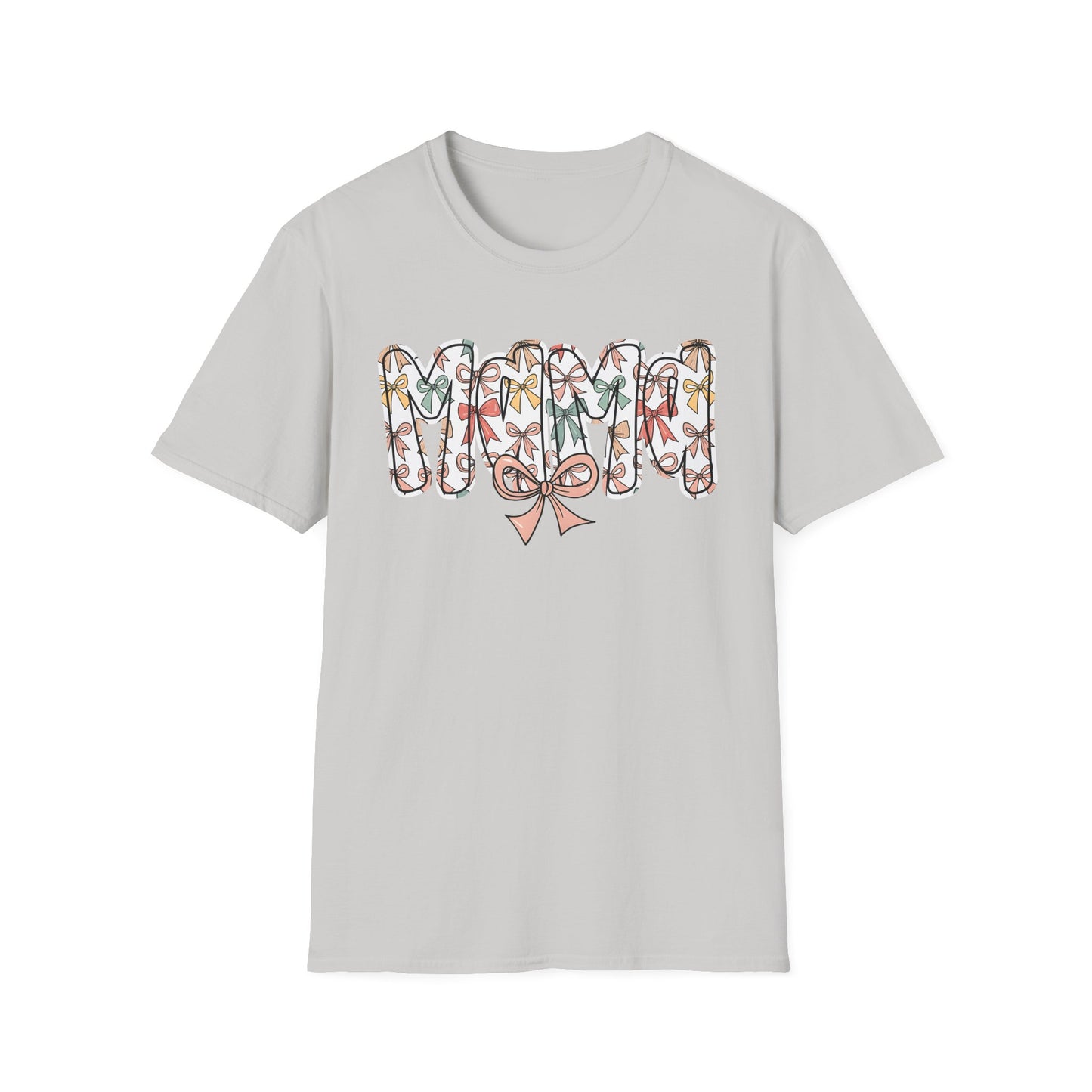 Mama Floral Typography T-Shirt — 'MAMA' Bow Graphic, Cute Mother's Day Gift