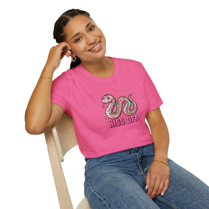 Hiss Off Snake T-Shirt – Cute Pink Cartoon Snake Graphic Tee