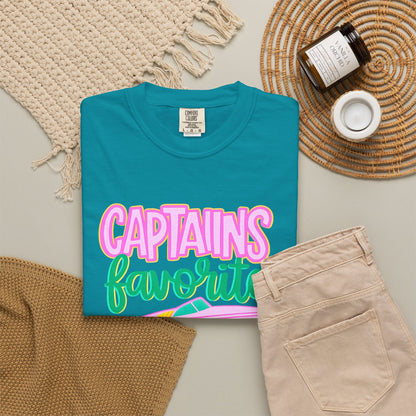 Captain's Favorite T-Shirt — Retro Boat Graphic, Nautical Vacation Tee