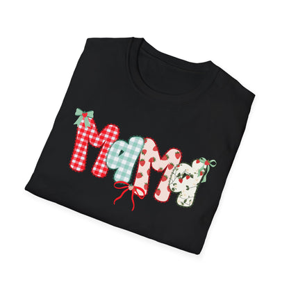 Mama Patterned Patchwork T-Shirt — Floral & Gingham "Mama" Design, Cute Mother's Day Gift