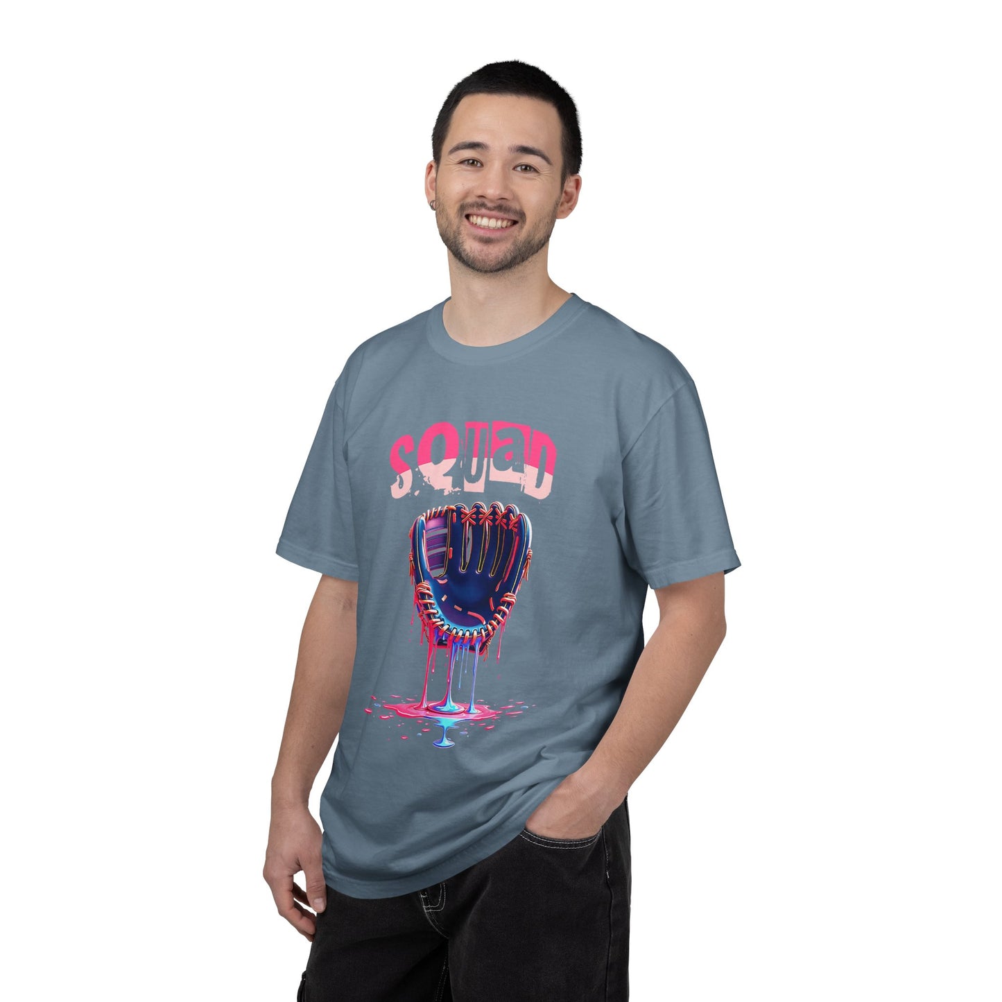 Baseball Glove Drip T-Shirt — "Squad" Graphic Sports Tee