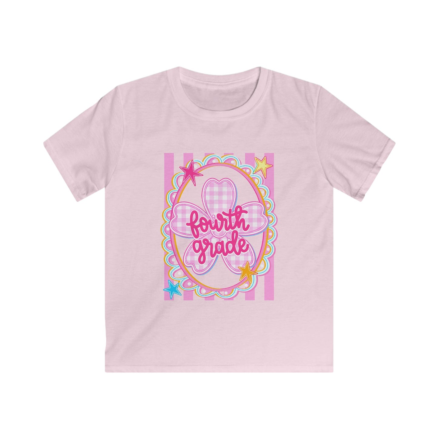 Fourth Grade Kids Tee — Cute Pink School Shirt for Back to School
