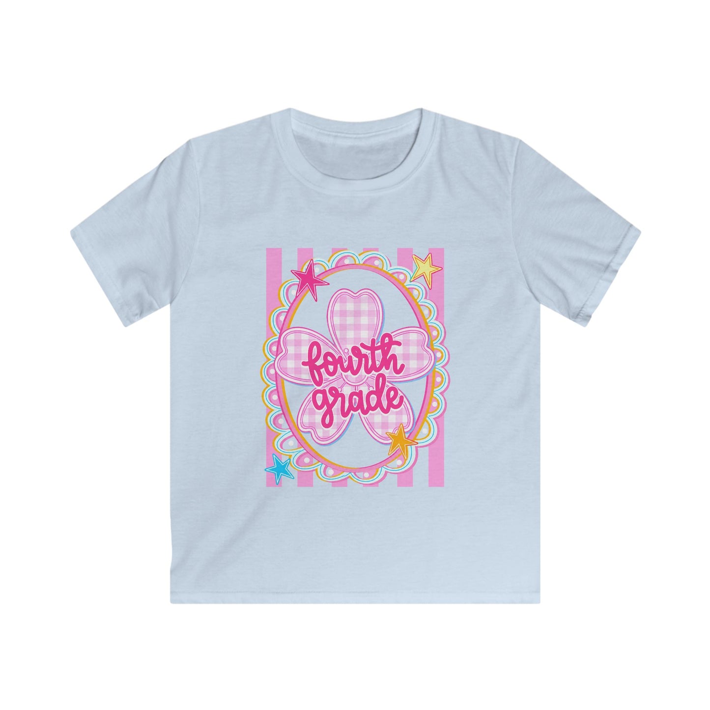 Fourth Grade Kids Tee — Cute Pink School Shirt for Back to School