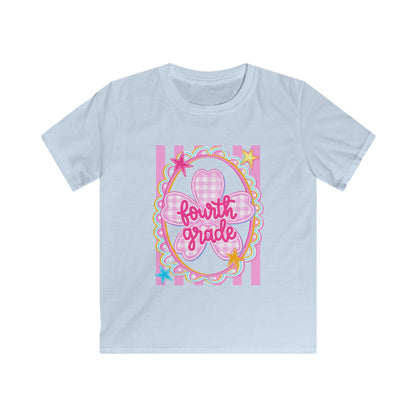 Fourth Grade Kids Tee — Cute Pink School Shirt for Back to School