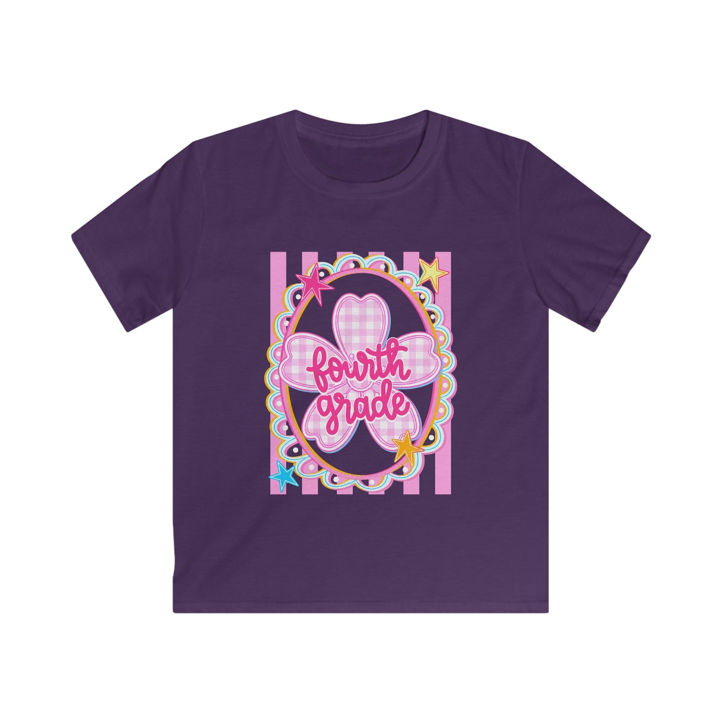 Fourth Grade Kids Tee — Cute Pink School Shirt for Back to School