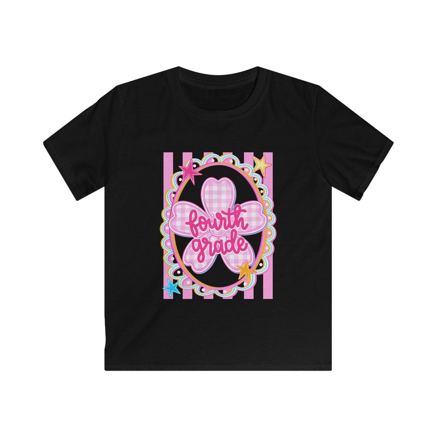 Fourth Grade Kids Tee — Cute Pink School Shirt for Back to School
