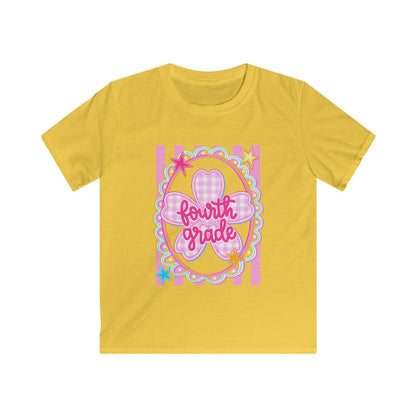 Fourth Grade Kids Tee — Cute Pink School Shirt for Back to School
