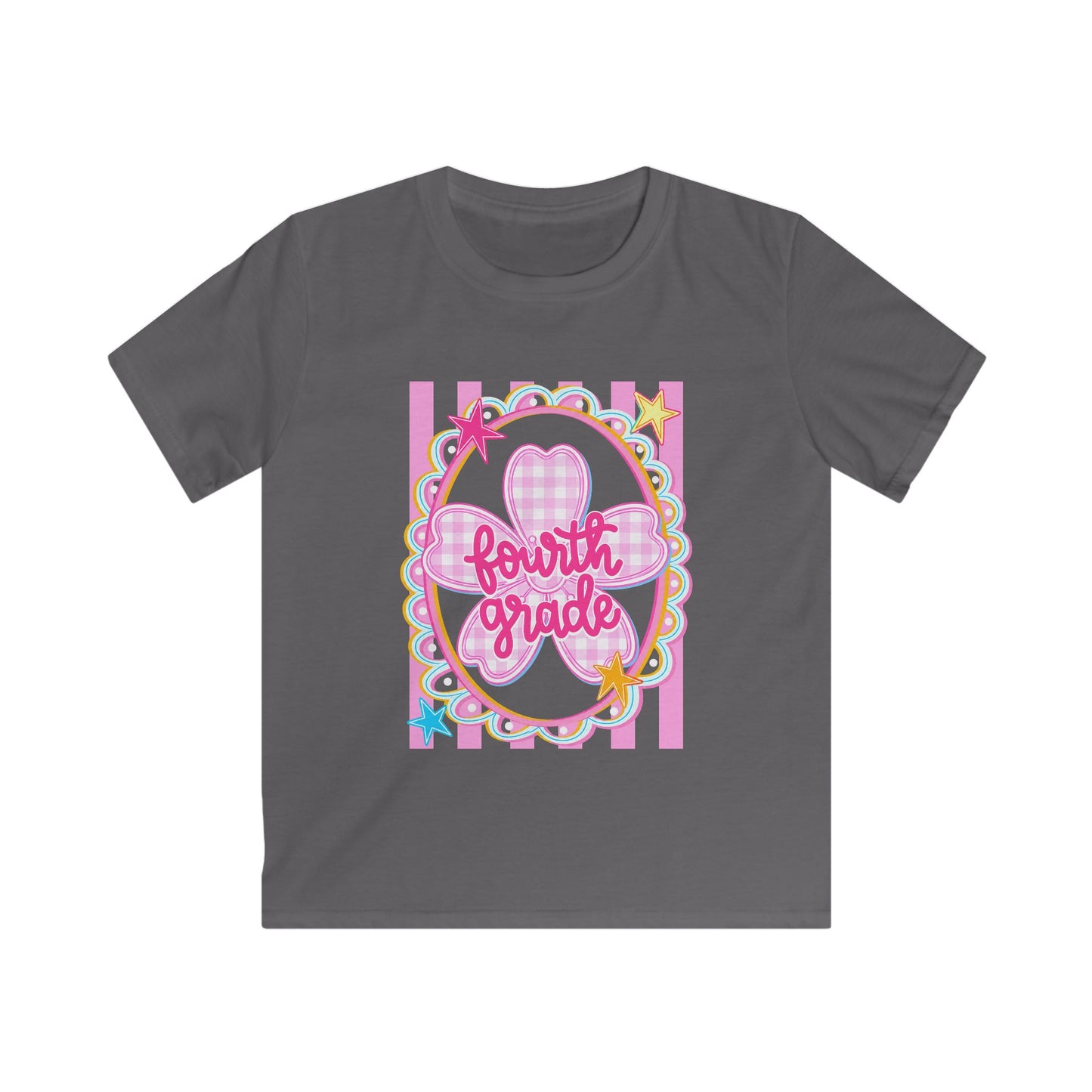 Fourth Grade Kids Tee — Cute Pink School Shirt for Back to School