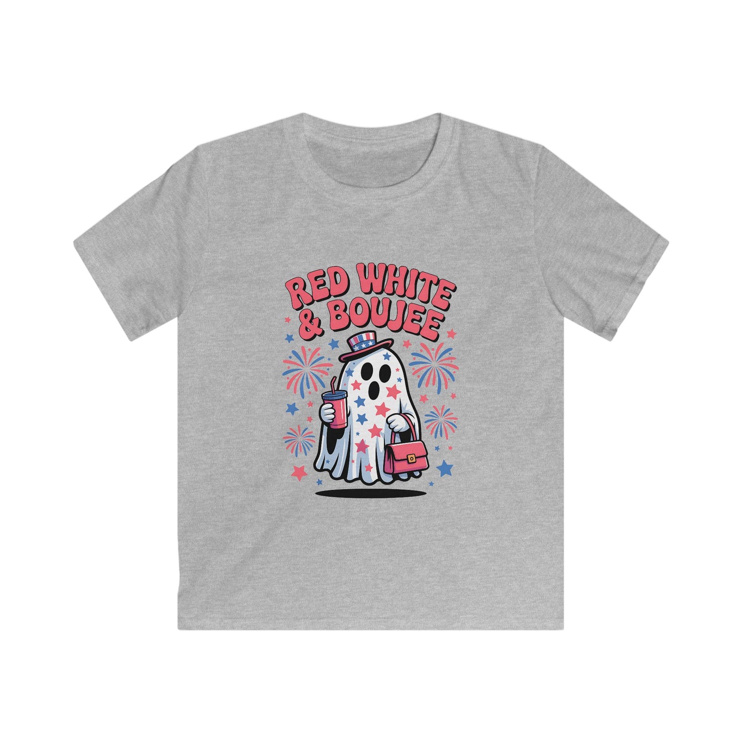 Kids Tee — "Red White & Boujee" Patriotic Ghost Shirt for 4th of July
