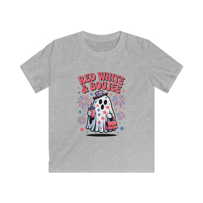 Kids Tee — "Red White & Boujee" Patriotic Ghost Shirt for 4th of July