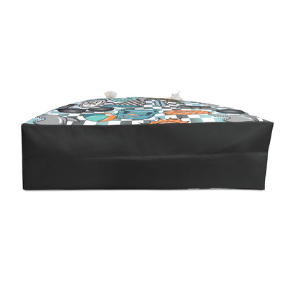 Beach Weekender Bag — Summer Travel Tote with Sunscreen, Sunglasses & Float Pattern