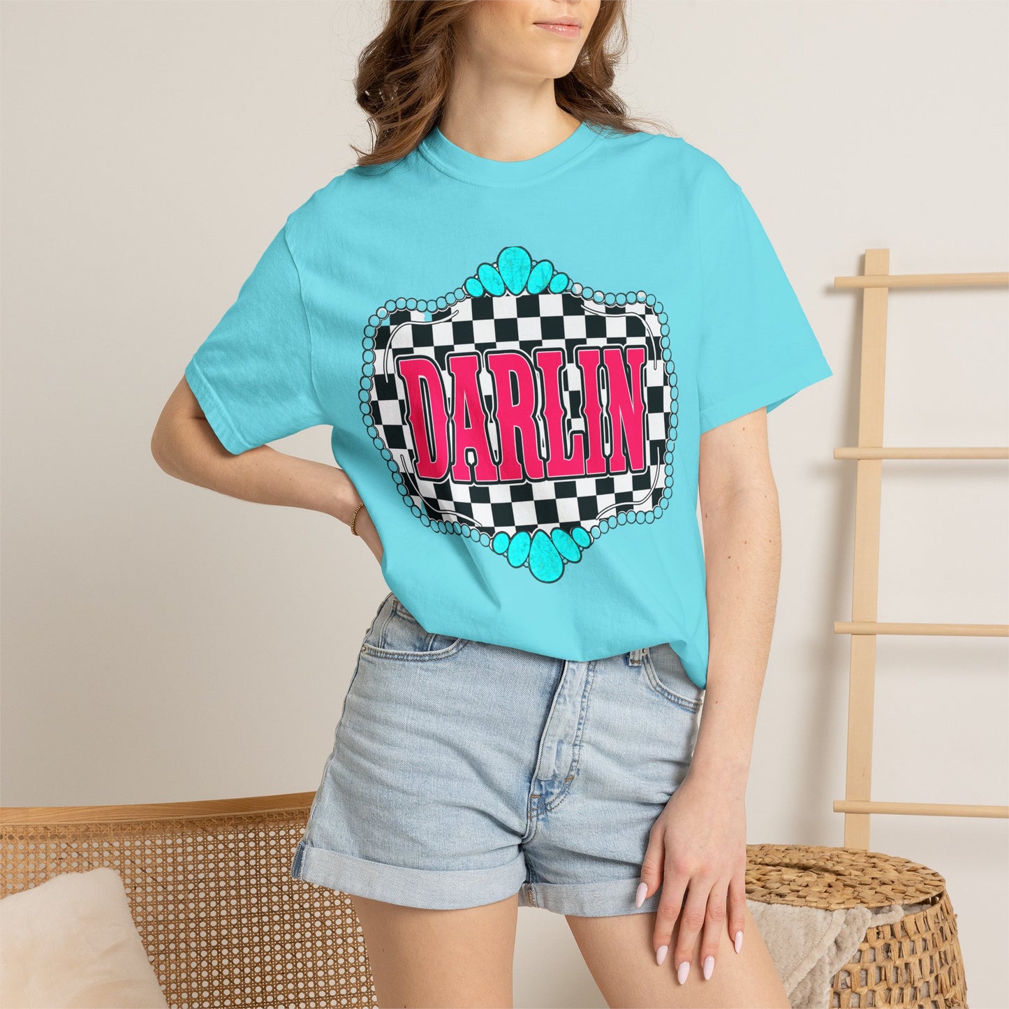 Darlin' Checkerboard Graphic T-Shirt