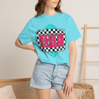 Darlin' Checkerboard Graphic T-Shirt