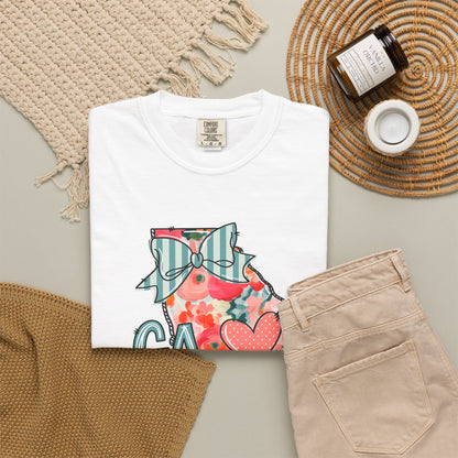 Georgia Floral State T-Shirt — GA Heart Bow Design