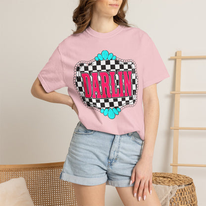 Darlin' Checkerboard Graphic T-Shirt