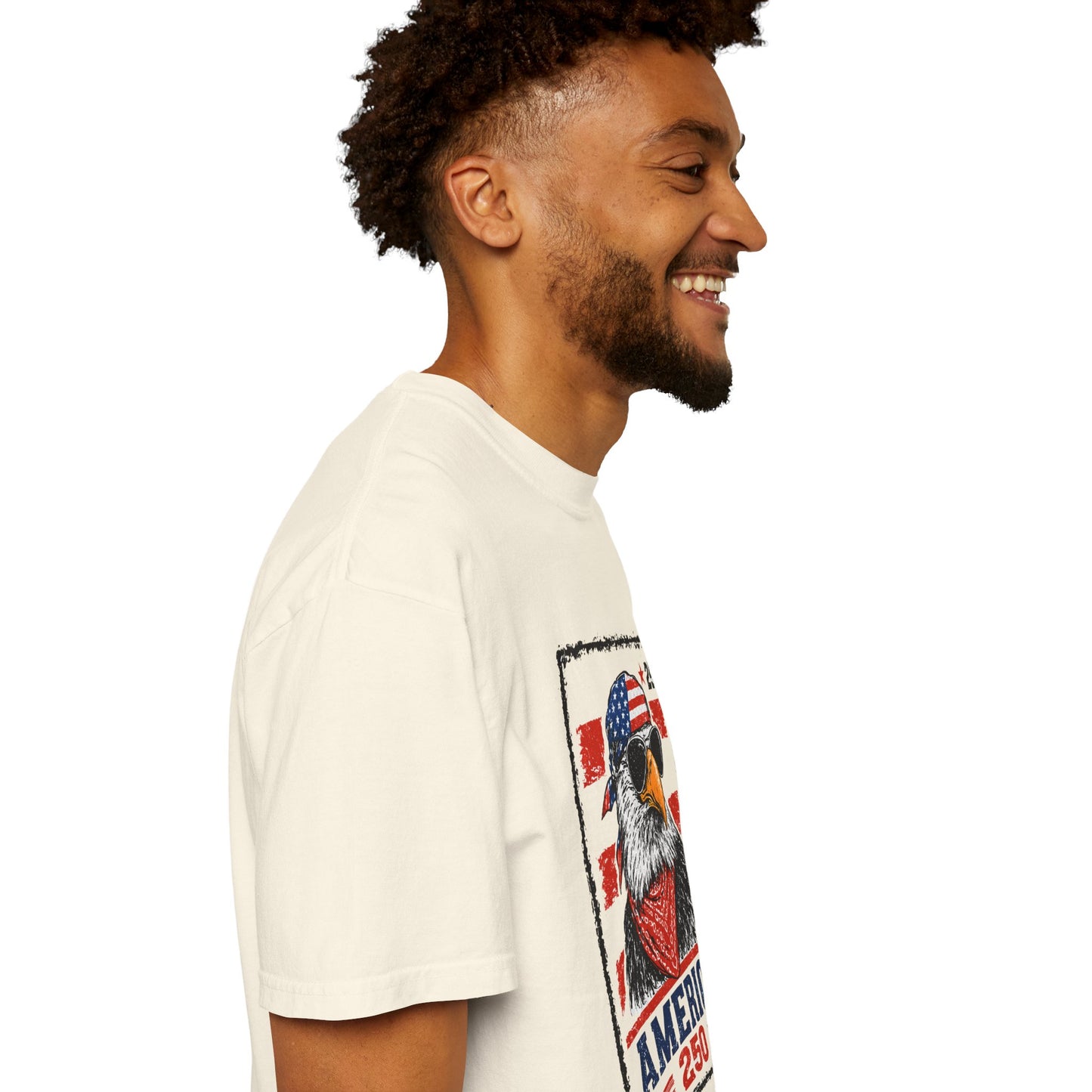 America 250 Eagle T-Shirt — Patriotic USA Flag Stamp Design