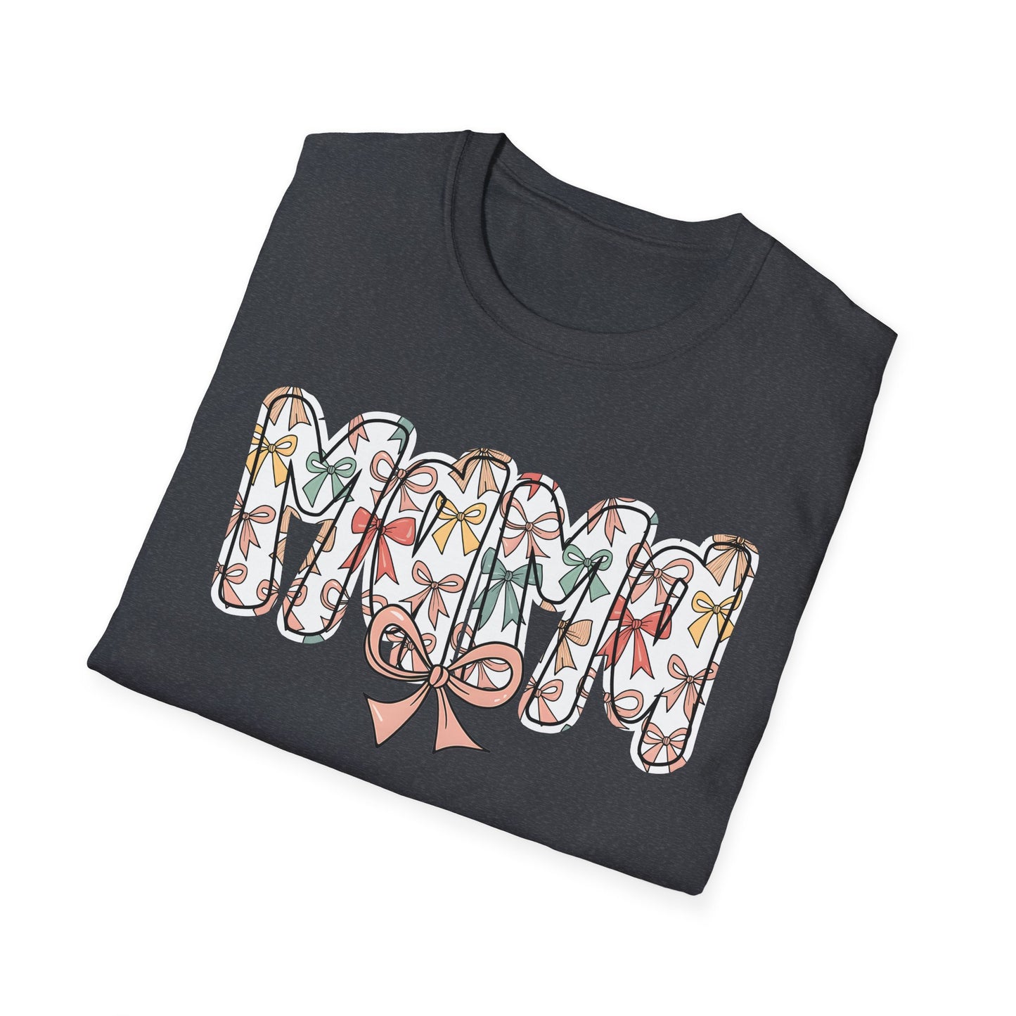Mama Floral Typography T-Shirt — 'MAMA' Bow Graphic, Cute Mother's Day Gift