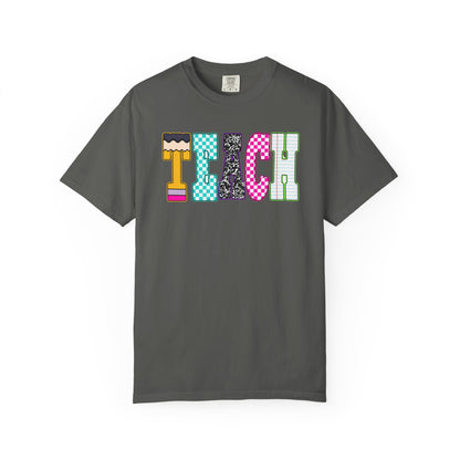 Teach Colorblock Graphic T-Shirt — Fun Teacher Appreciation Tee