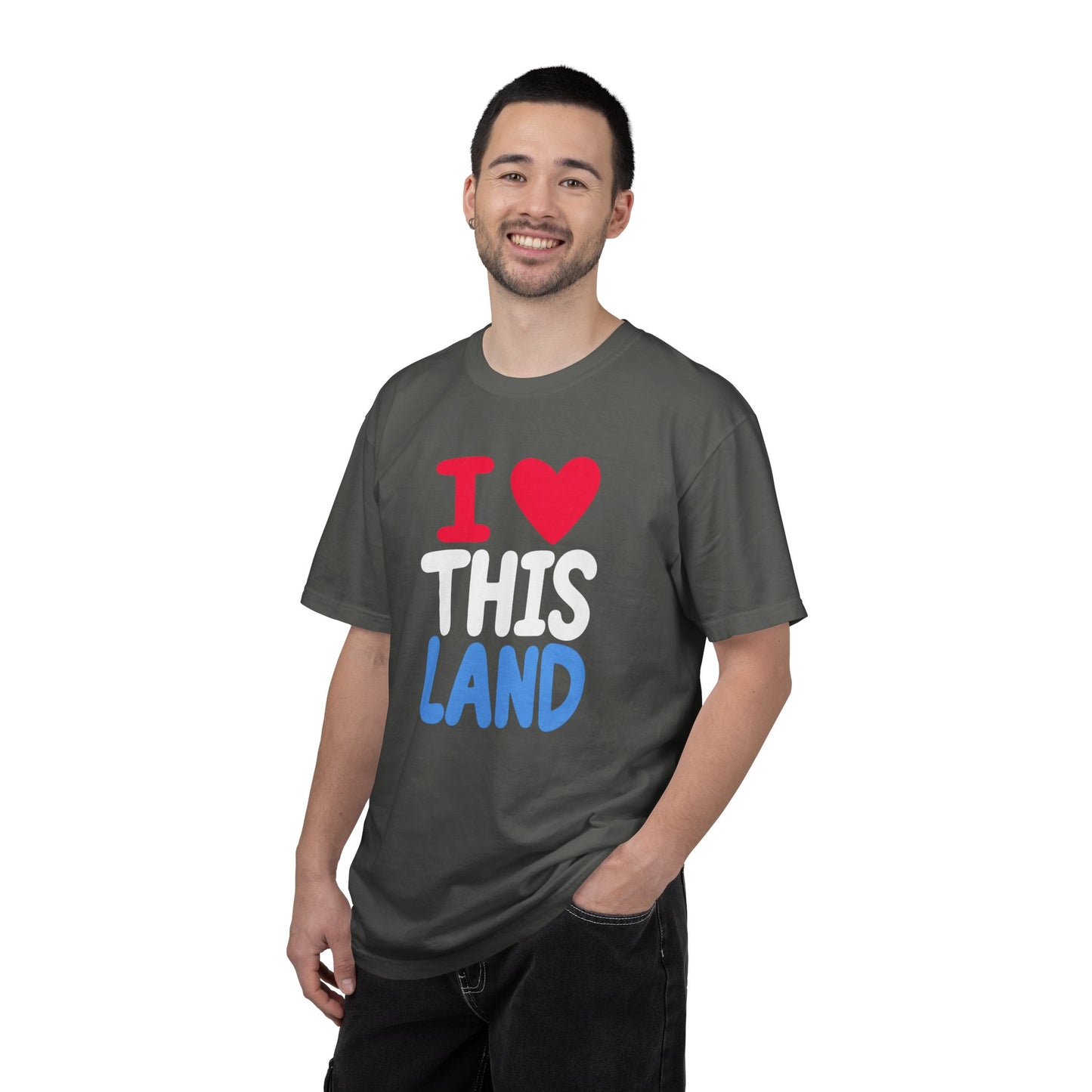 I  LAND Graphic T-Shirt – Cute Red Heart Travel Tee