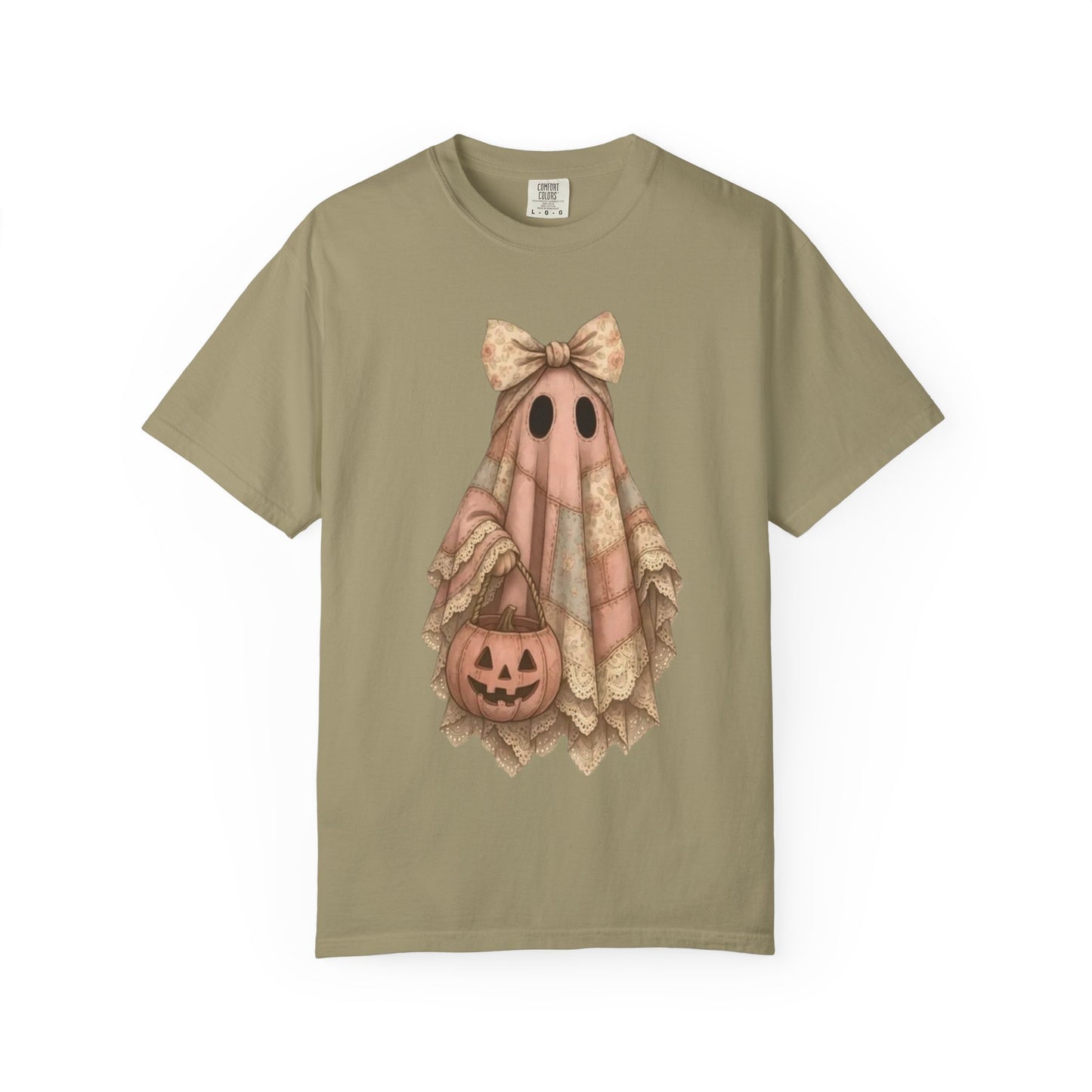 Halloween Ghost Girl T-Shirt — Vintage Cute Trick-or-Treat Pumpkin Tee