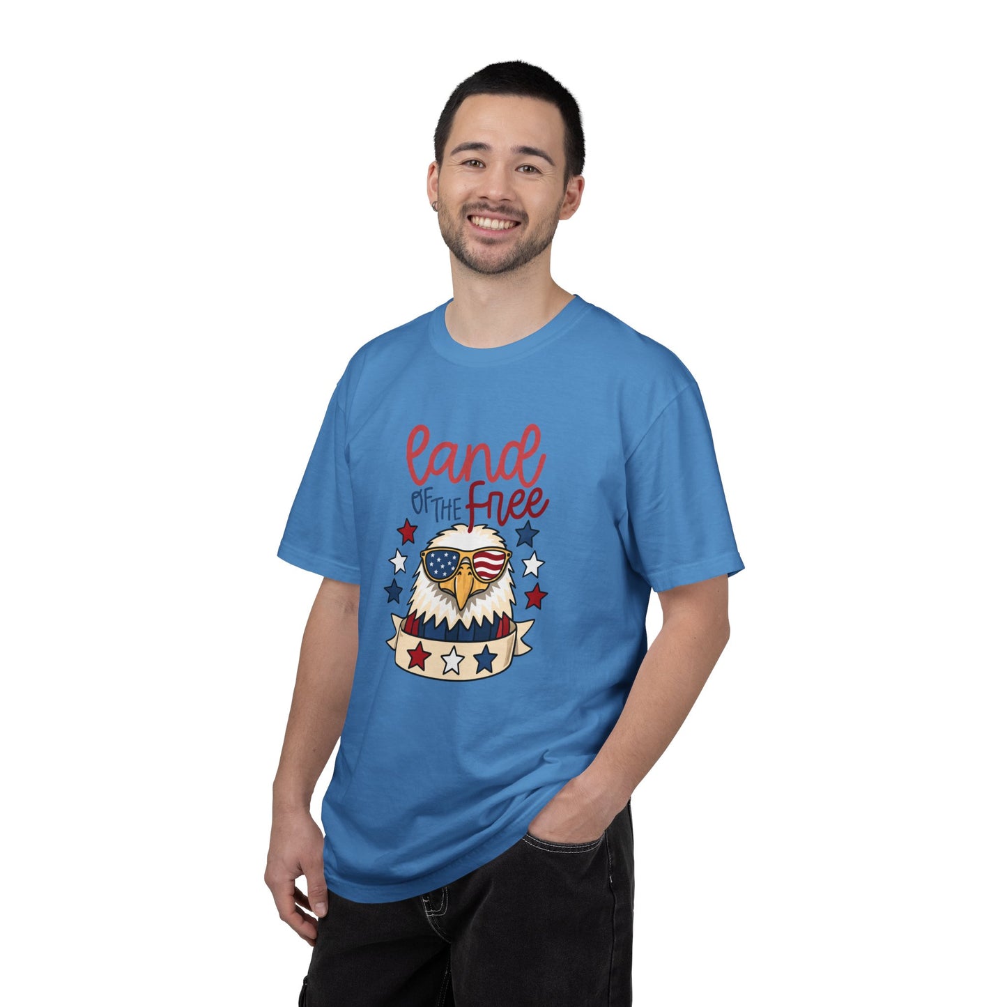 Land of the Free Eagle T-Shirt — Patriotic 4th of July American Flag Design