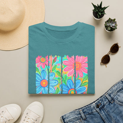 Summer vibes floral tee- Gildan softstyle