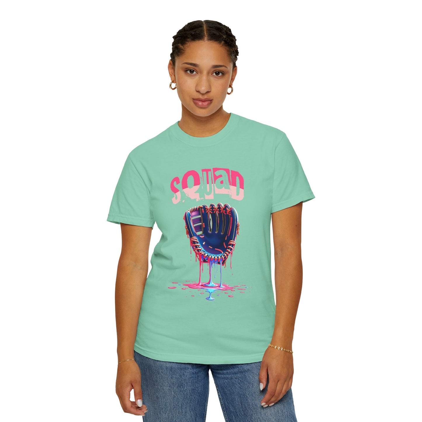 Baseball Glove Drip T-Shirt — "Squad" Graphic Sports Tee