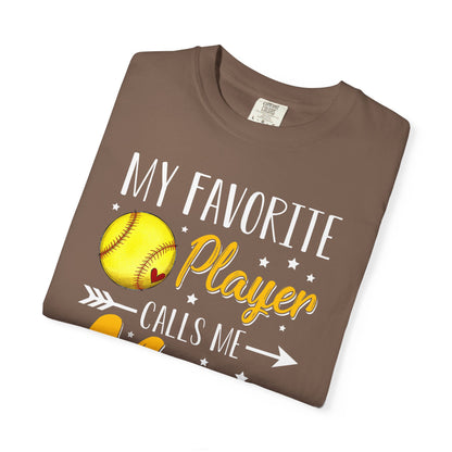 Softball Mom T-Shirt – “My Favorite Player Calls Me Mom” Graphic Tee