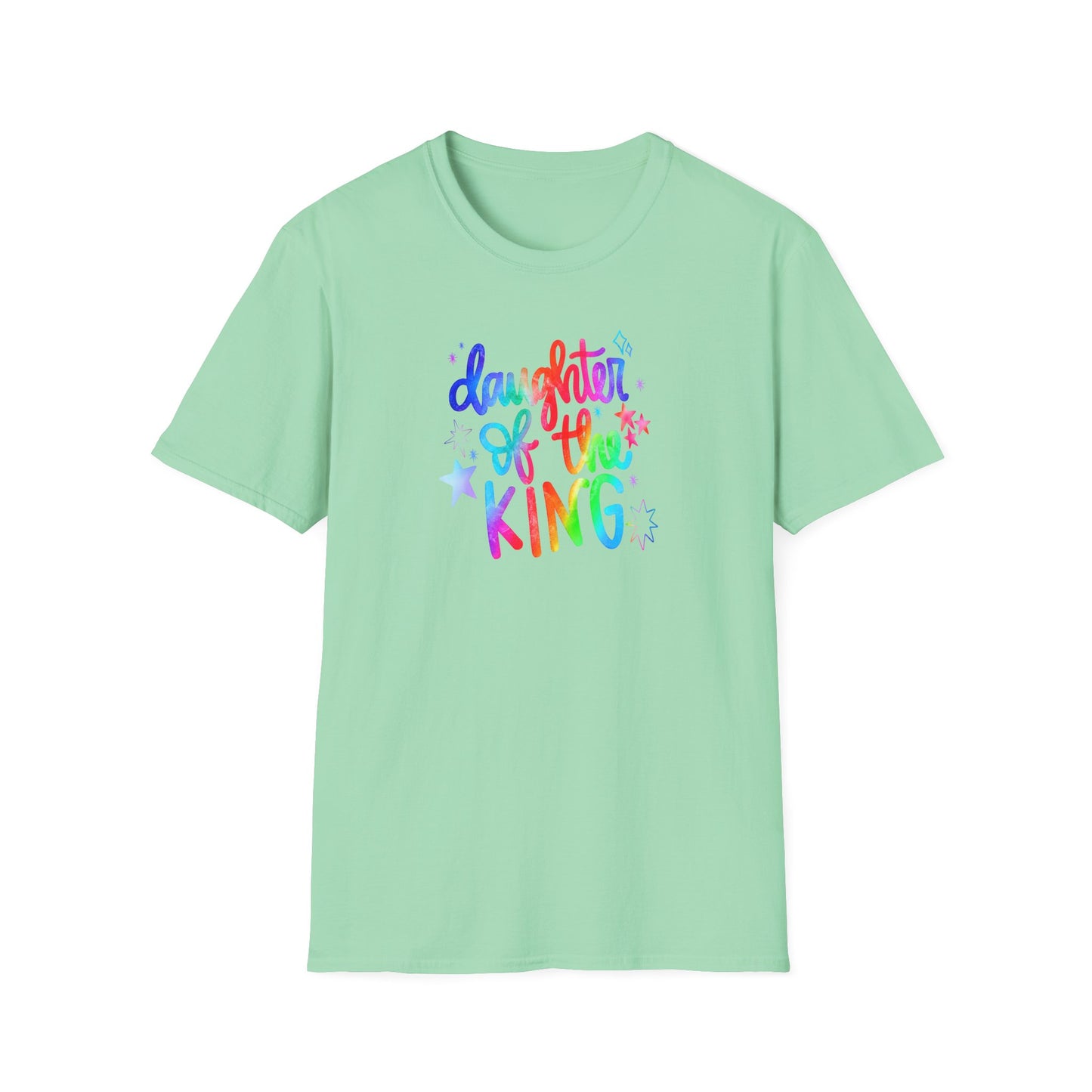 Daughter of the King Rainbow T-Shirt — Christian Faith Graphic Tee for Girls