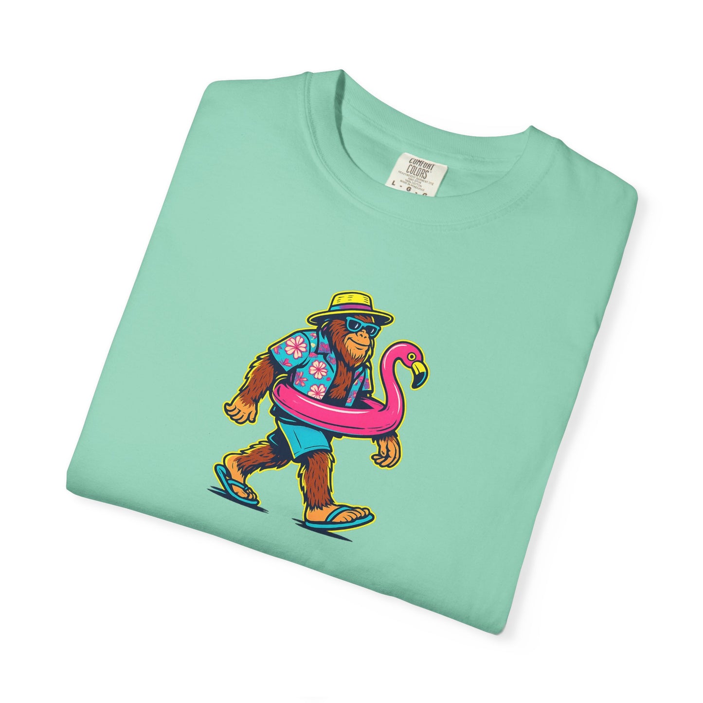 Vacation Bear T-Shirt — Tropical Bear with Flamingo Float Graphic