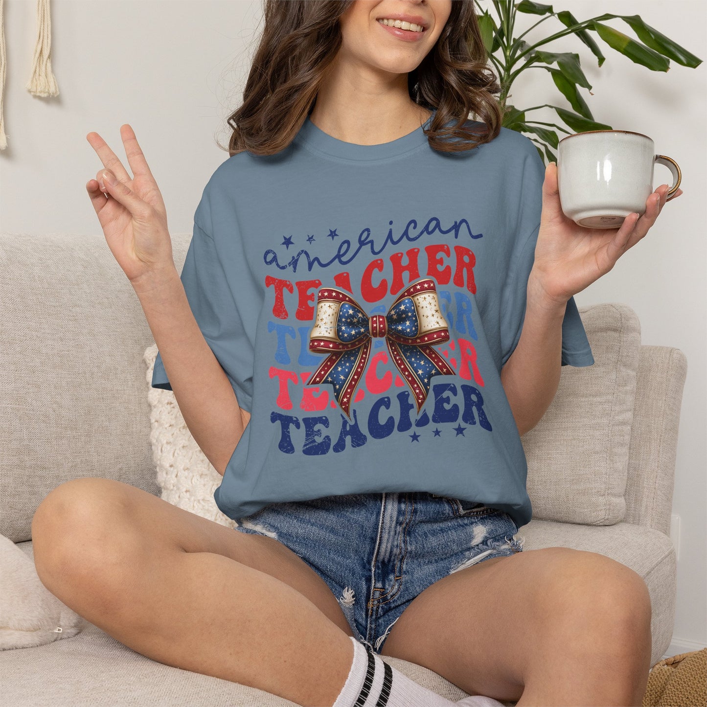 American Teacher Patriotic Graphic T-Shirt