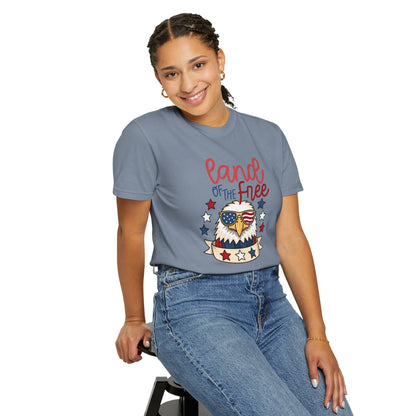 Land of the Free Eagle T-Shirt — Patriotic 4th of July American Flag Design