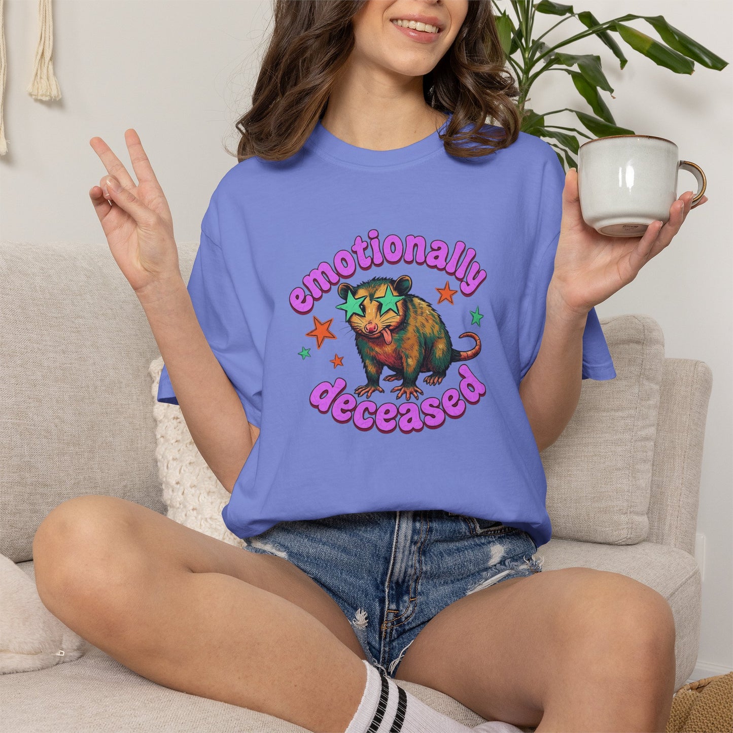 Emotionally Deceased T-Shirt — Vintage Cat Graphic Tee