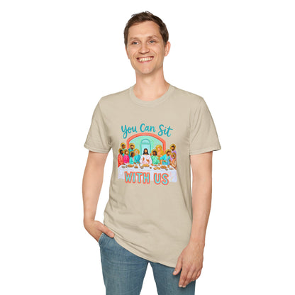 You Can Sit With Us T-Shirt — Inclusive Retro Last Supper Graphic Tee