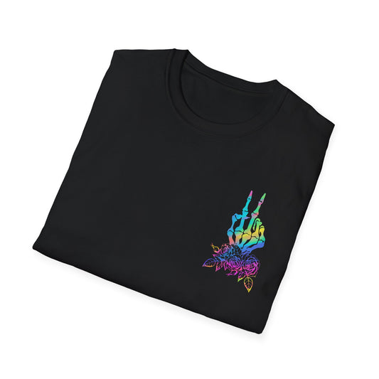T-Shirt — 'On My Husband's Last Nerve' Rainbow Skeleton Graphic Tee