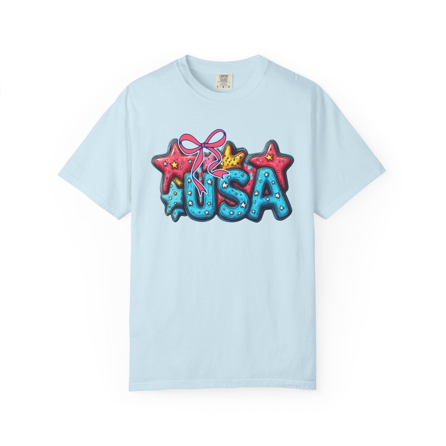 USA Star Balloon Graphic T-Shirt — Patriotic 4th of July Tee