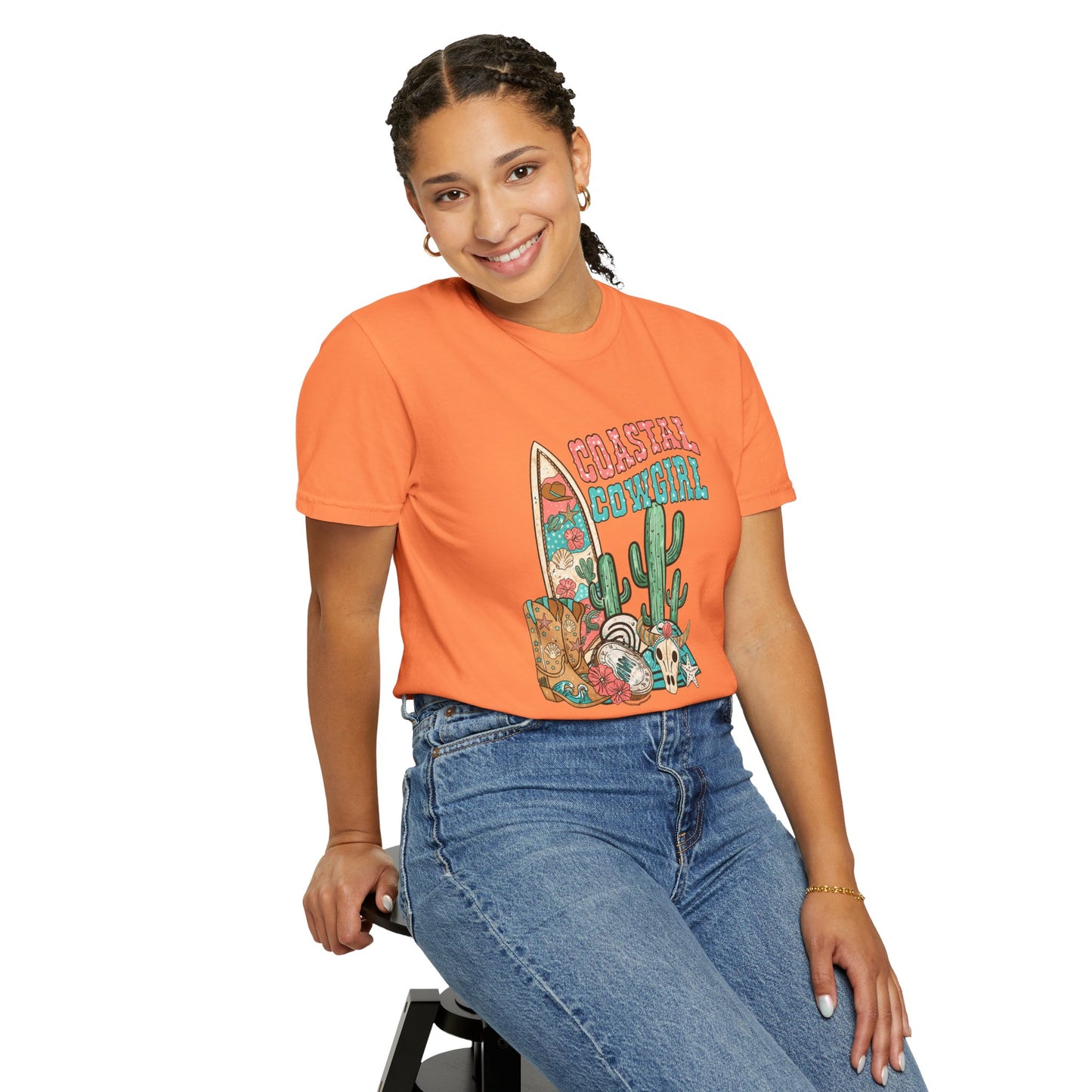 Coastal Cowgirl T-Shirt — Vintage Surf & Cactus Beach Graphic