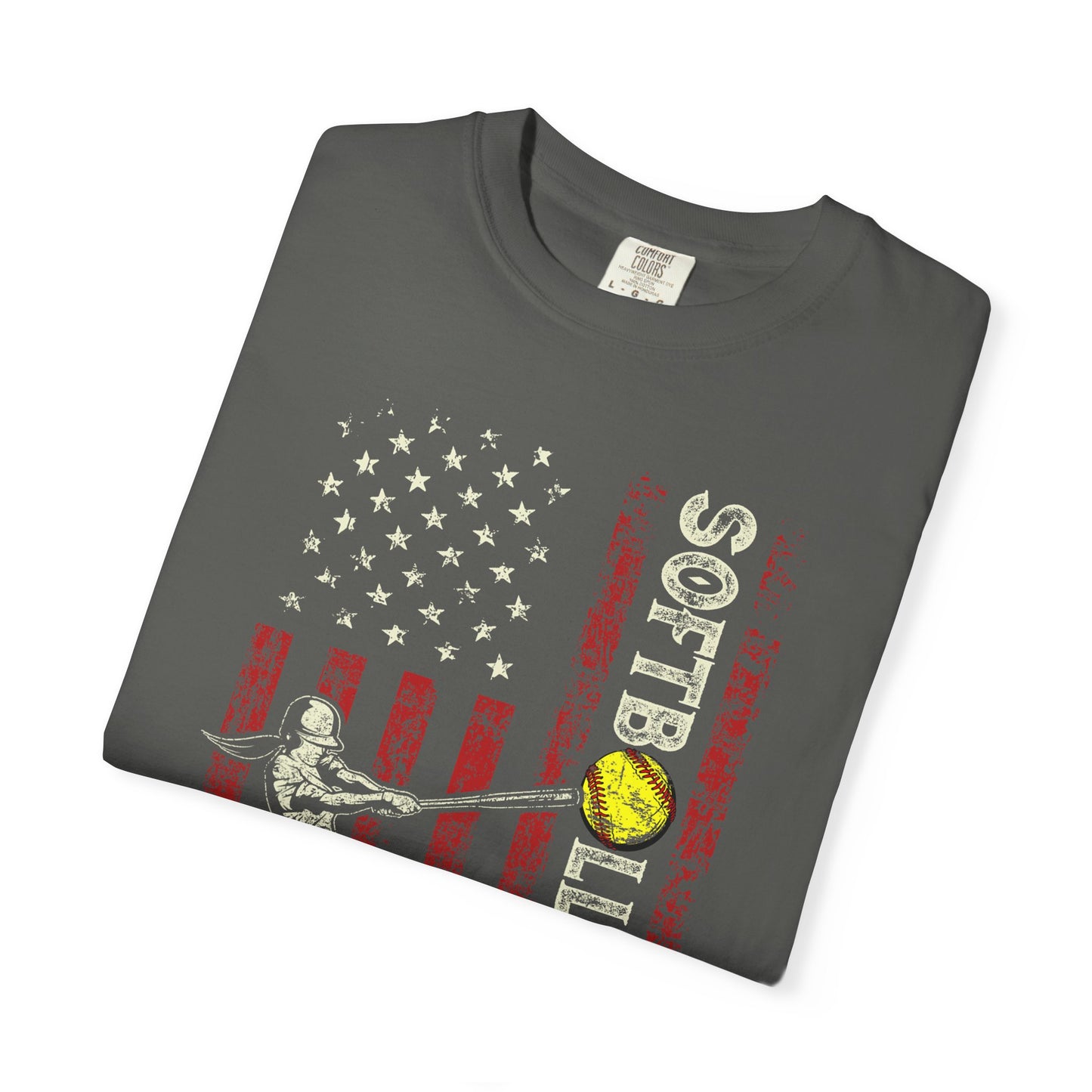 Softball Vintage Flag T-Shirt