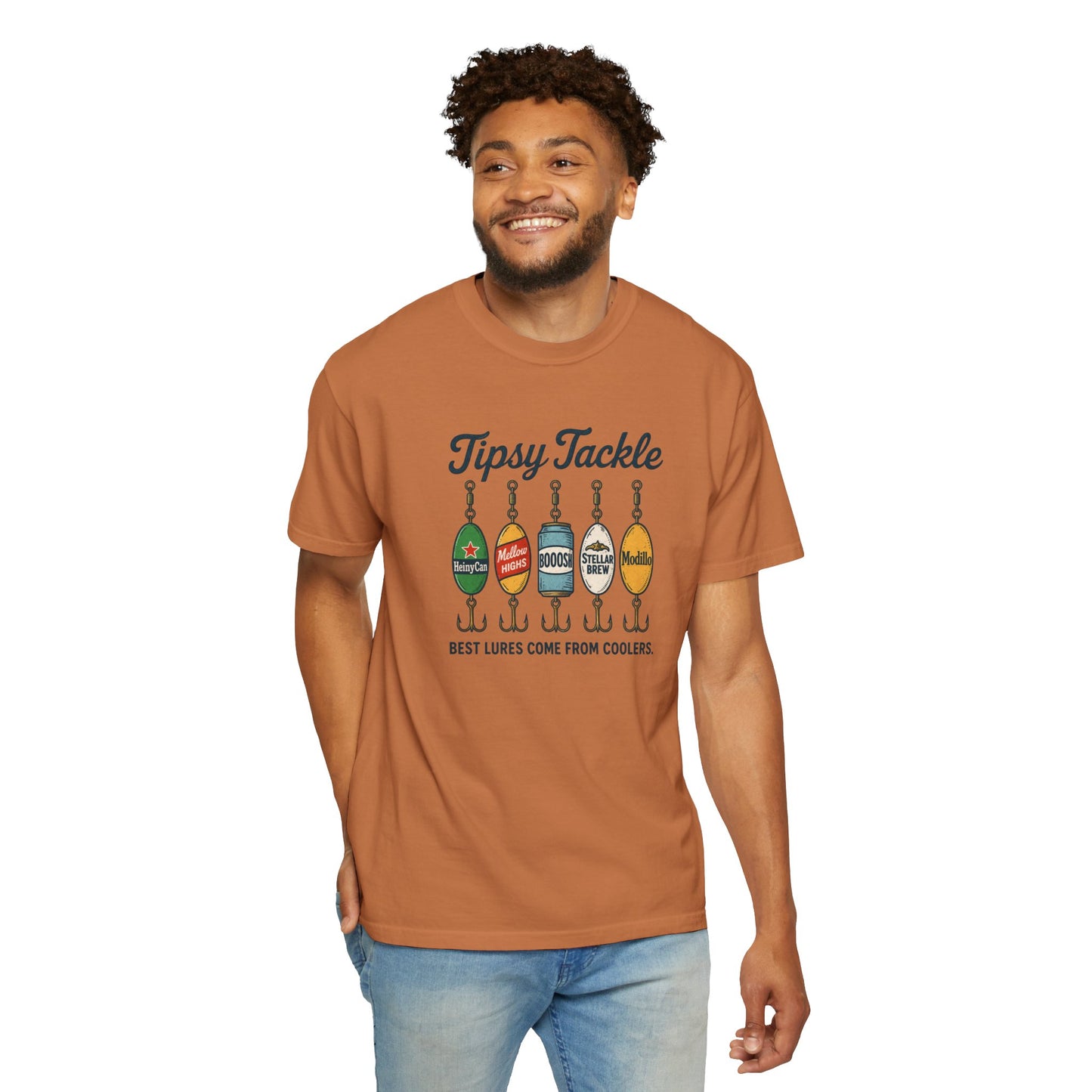 Tipsy Tackle Fishing T-Shirt — "Best Lures Come From Coolers" Graphic Tee