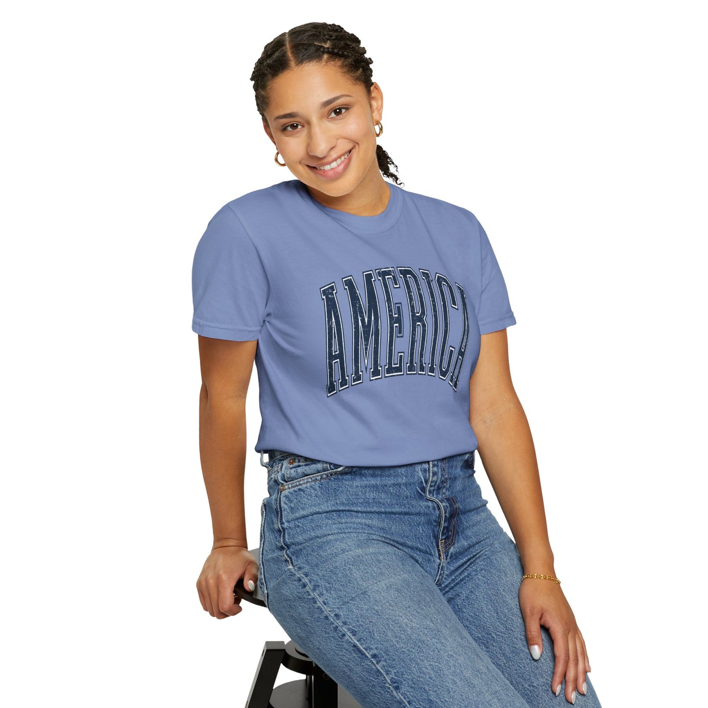 America Graphic T-Shirt — Vintage Collegiate USA Tee