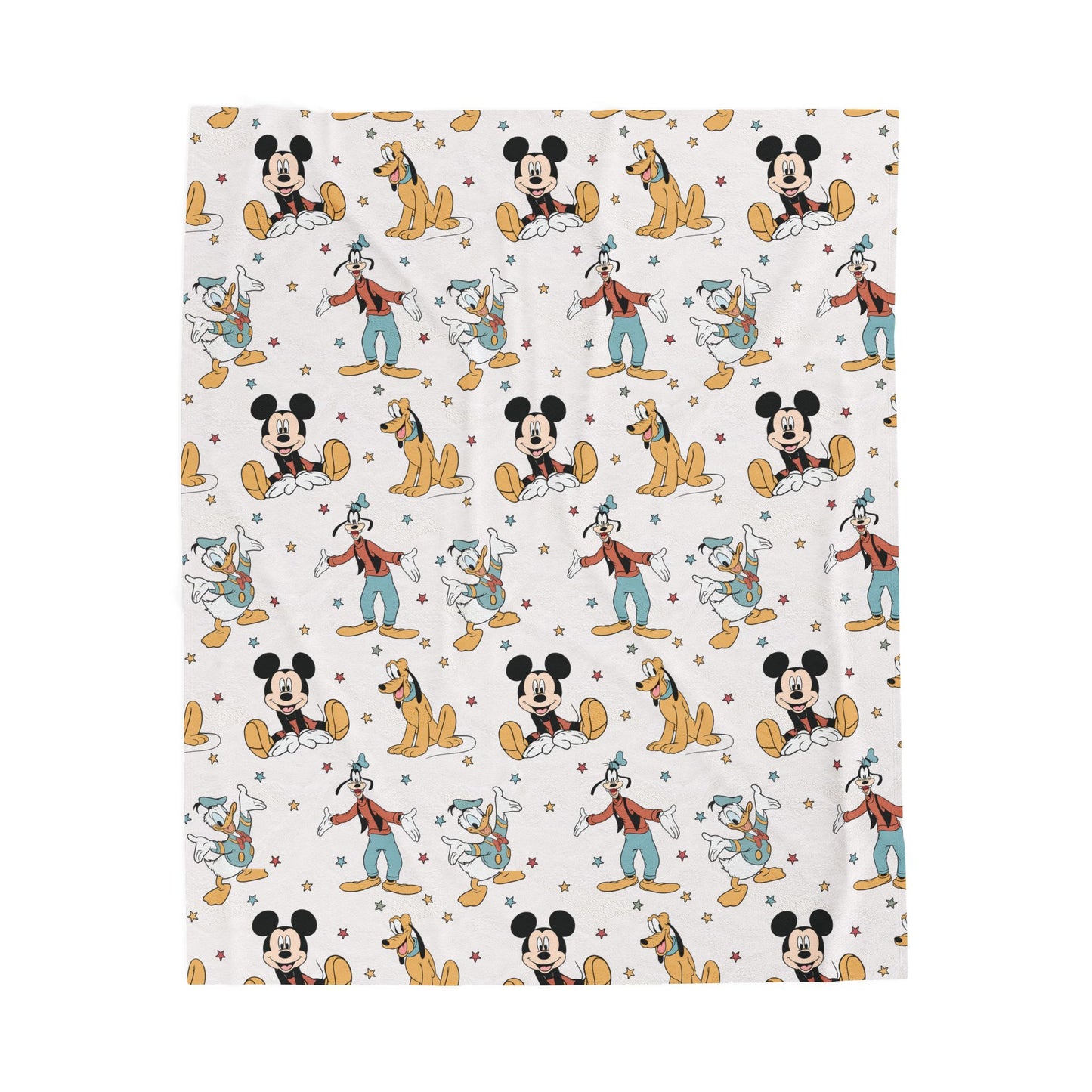 Plush Character Pattern Blanket — Cozy Velveteen Throw for Kids & Disney Fans