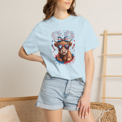 Patriotic Cowboy Bear T-Shirt — 4th of July Fireworks Graphic Tee