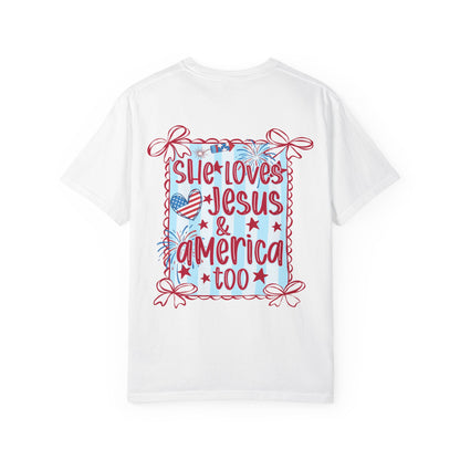 She Loves Jesus & America Too T-Shirt