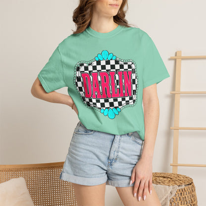 Darlin' Checkerboard Graphic T-Shirt