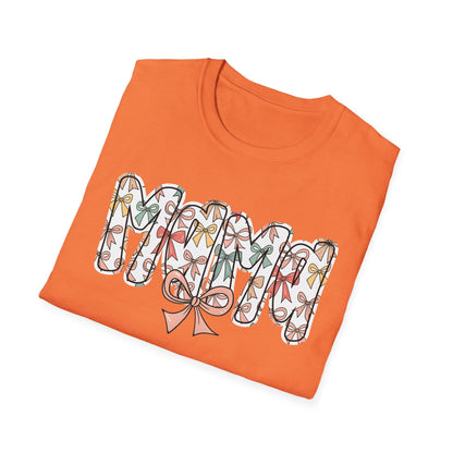 Mama Floral Typography T-Shirt — 'MAMA' Bow Graphic, Cute Mother's Day Gift