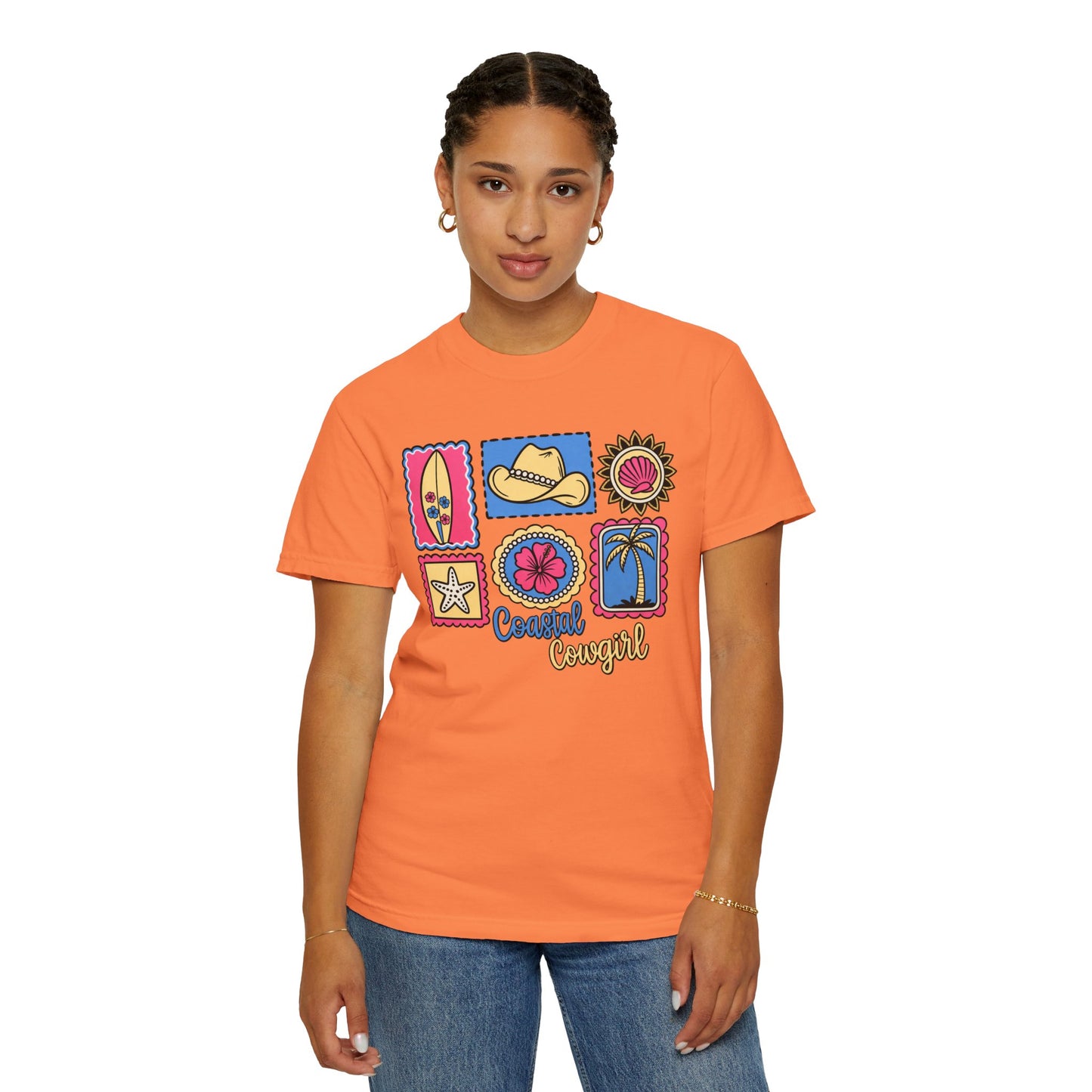 Coastal Cowgirl Graphic T-Shirt — Retro Beach Icons Tee