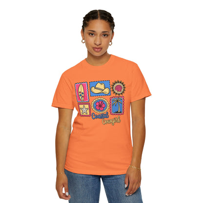 Coastal Cowgirl Graphic T-Shirt — Retro Beach Icons Tee
