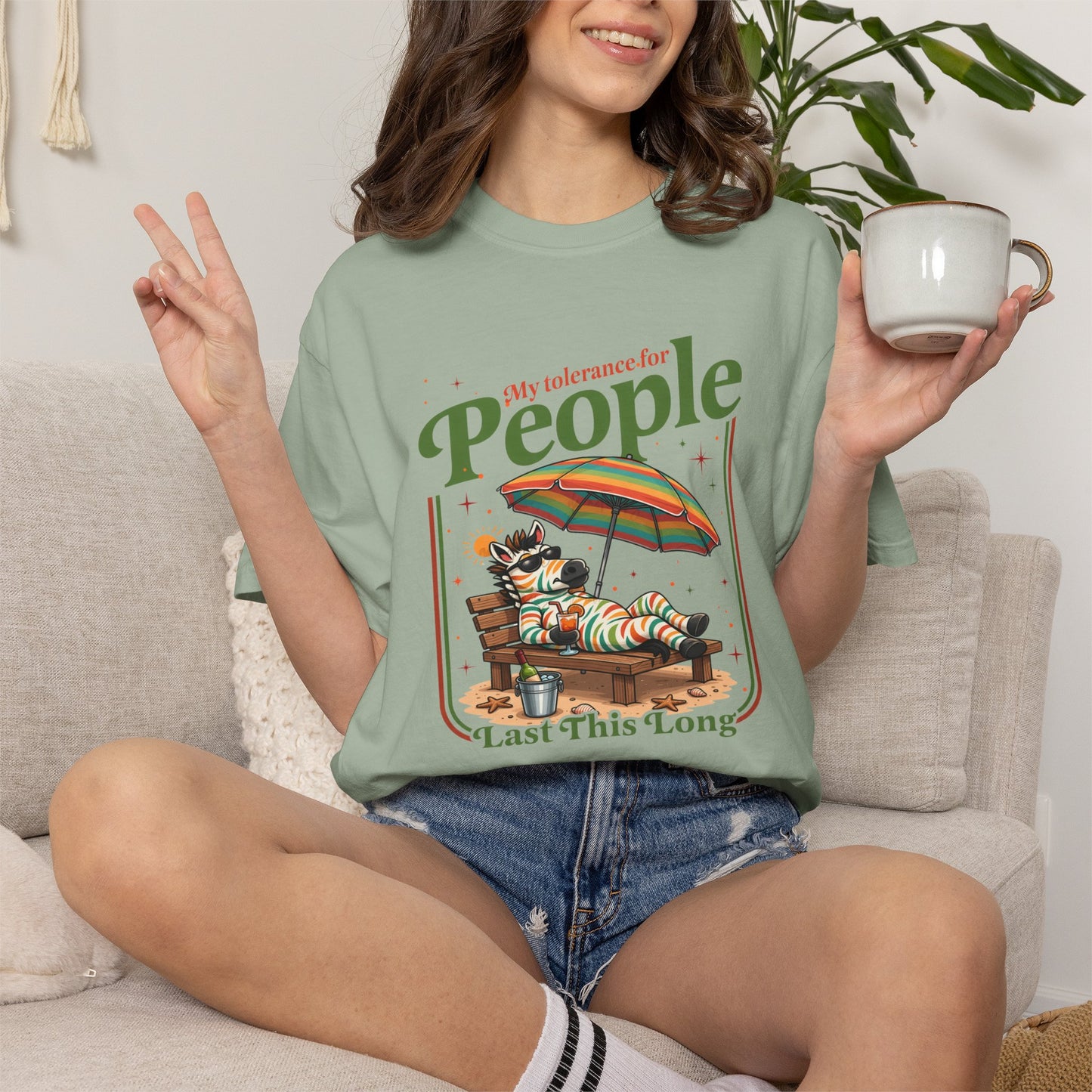 T-Shirt — "No Vibes For People" Relaxing Beach Lounger Graphic Tee