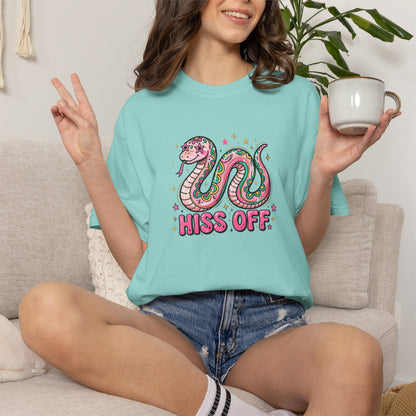 Snake "Hiss Off" Graphic T-Shirt — Retro Cute Reptile Tee