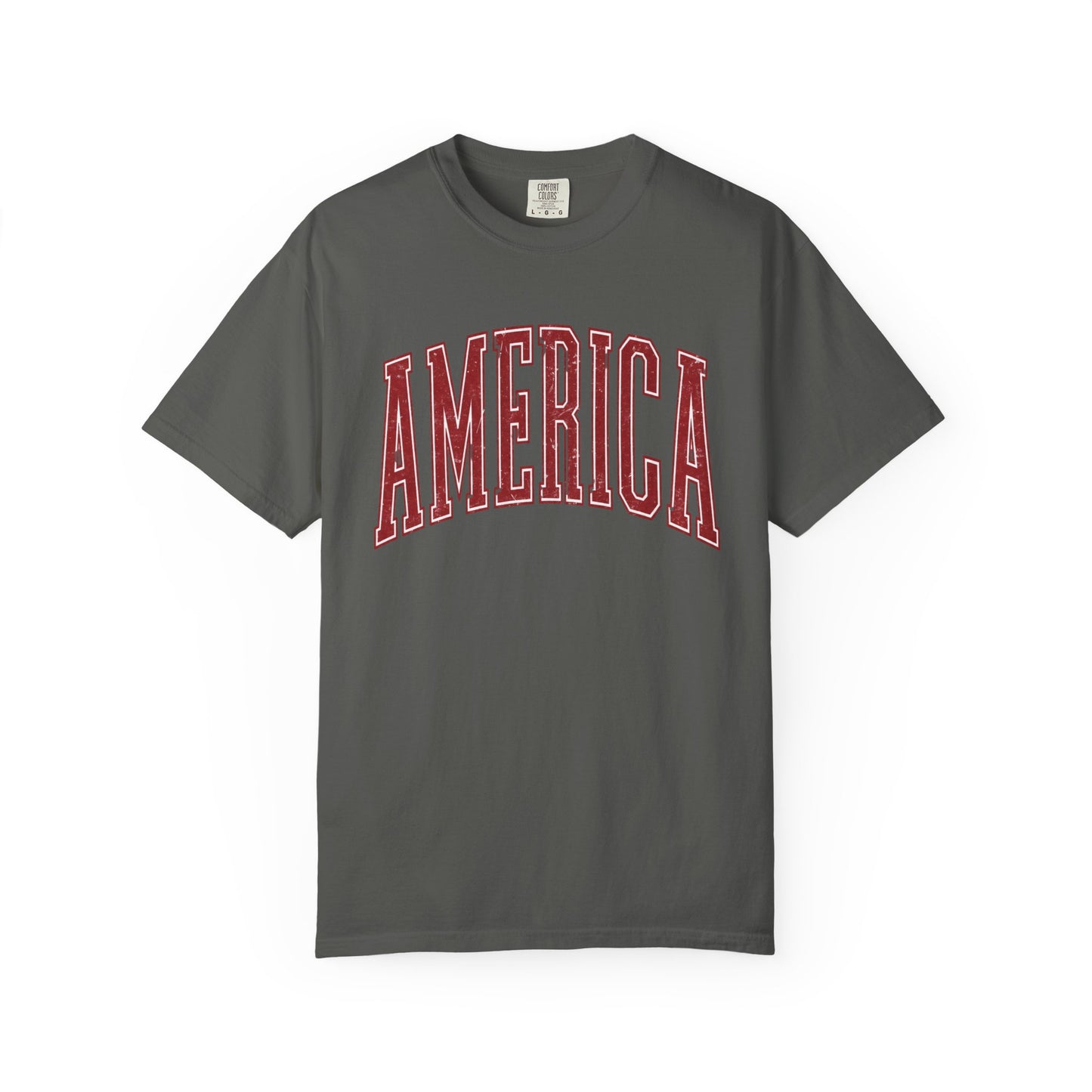 America Graphic T‑Shirt — Vintage Collegiate Patriotic Tee
